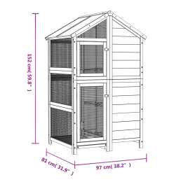 Maison à oiseaux moka 97x81x152 cm bois massif de pin