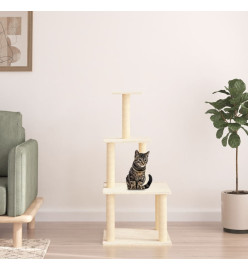 Arbre à chat avec griffoirs en sisal crème 111 cm