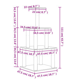 Arbre à chat avec griffoirs en sisal crème 111 cm