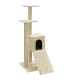 Arbre à chat avec griffoirs en sisal Crème 92 cm