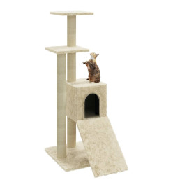 Arbre à chat avec griffoirs en sisal Crème 92 cm