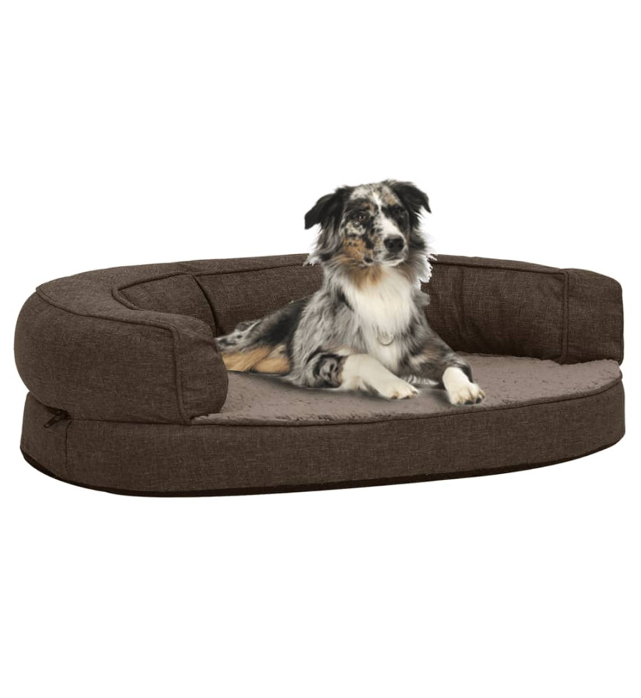 Matelas de lit ergonomique de chien 75x53 cm Polaire Marron