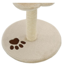 Arbre à chat avec griffoir en sisal 40 cm Beige et Marron