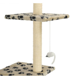 Arbre à chat avec griffoirs en sisal 260 cm Beige Motif pattes