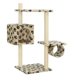 Arbre à chat avec griffoirs en sisal 260 cm Beige Motif pattes