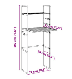 Étagère pour machine à laver 77x52x192 cm aluminium