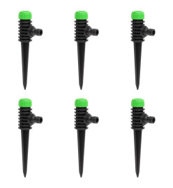 Arroseurs rotatifs 6 pcs vert et noir 3x6x19,5 cm ABS et PP