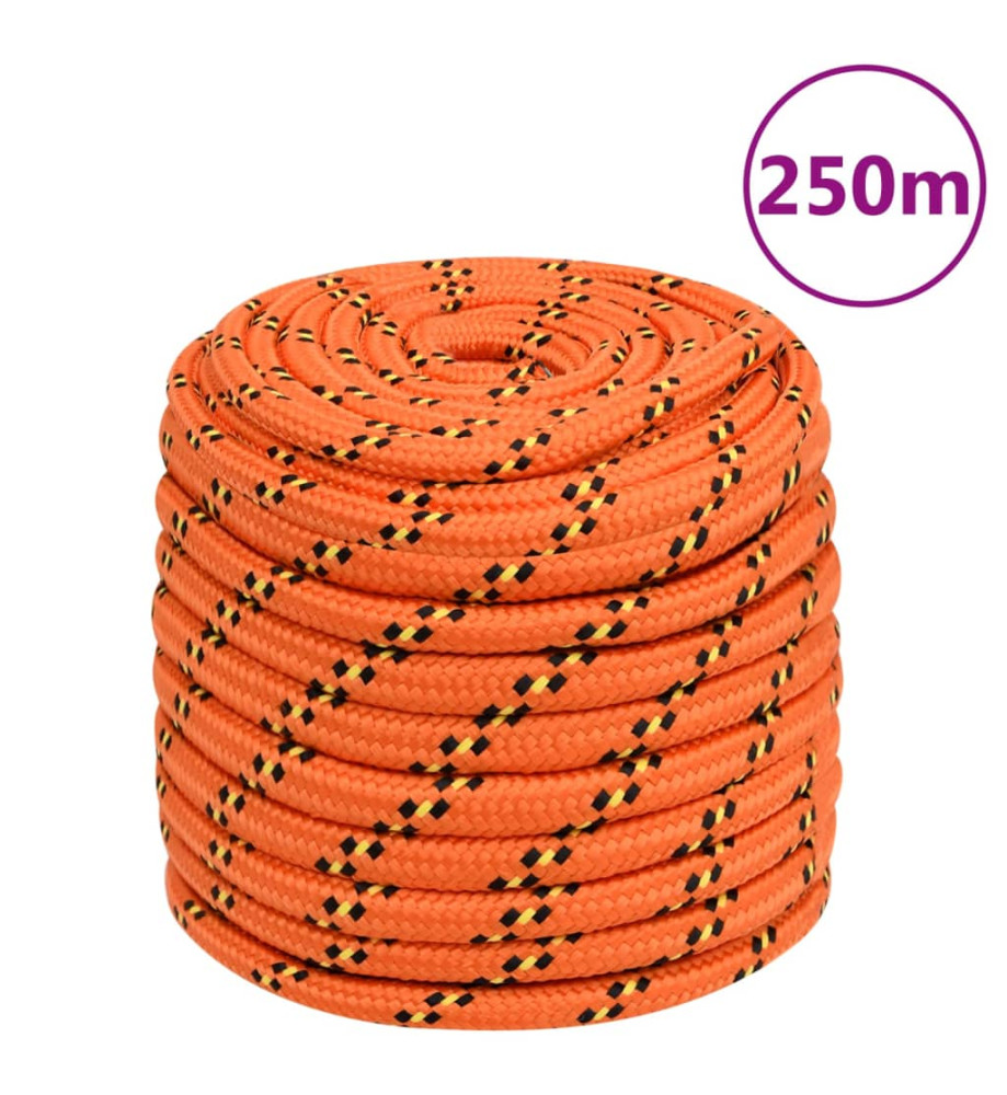 Corde de bateau Orange 16 mm 250 m Polypropylène