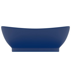 Lavabo ovale à trop-plein Bleu foncé mat 58,5x39 cm Céramique