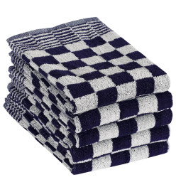 Ensemble de serviettes 50 pcs bleu et blanc coton