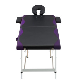 Table de massage pliable 2 zones Aluminium Noir et violet