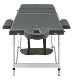 Table de massage 3 zones Cadre en aluminium Anthracite 186x68cm