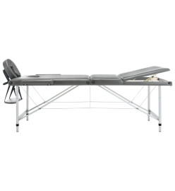 Table de massage 3 zones Cadre en aluminium Anthracite 186x68cm