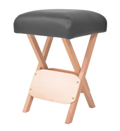 Tabouret de massage pliant avec siège 12 cm d'épaisseur Noir