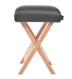 Tabouret de massage pliant avec siège 12 cm d'épaisseur Noir