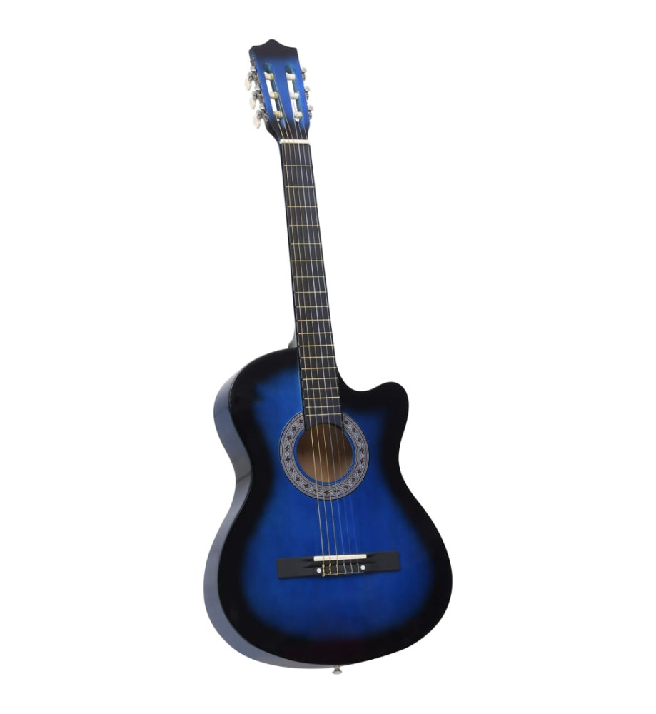 Guitare découpée classique occidentale 6 cordes Bleu ombré 38"