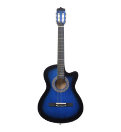 Guitare découpée classique occidentale 6 cordes Bleu ombré 38"