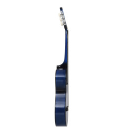 Guitare découpée classique occidentale 6 cordes Bleu ombré 38"