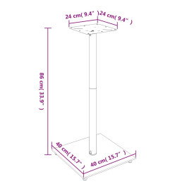 Supports de haut-parleurs 2 pcs noir verre trempé 1 pilier