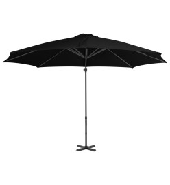 Parasol déporté avec mât en aluminium Noir 300 cm