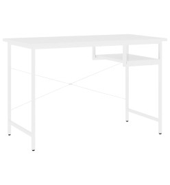 Bureau d'ordinateur Blanc 105x55x72 cm MDF et métal