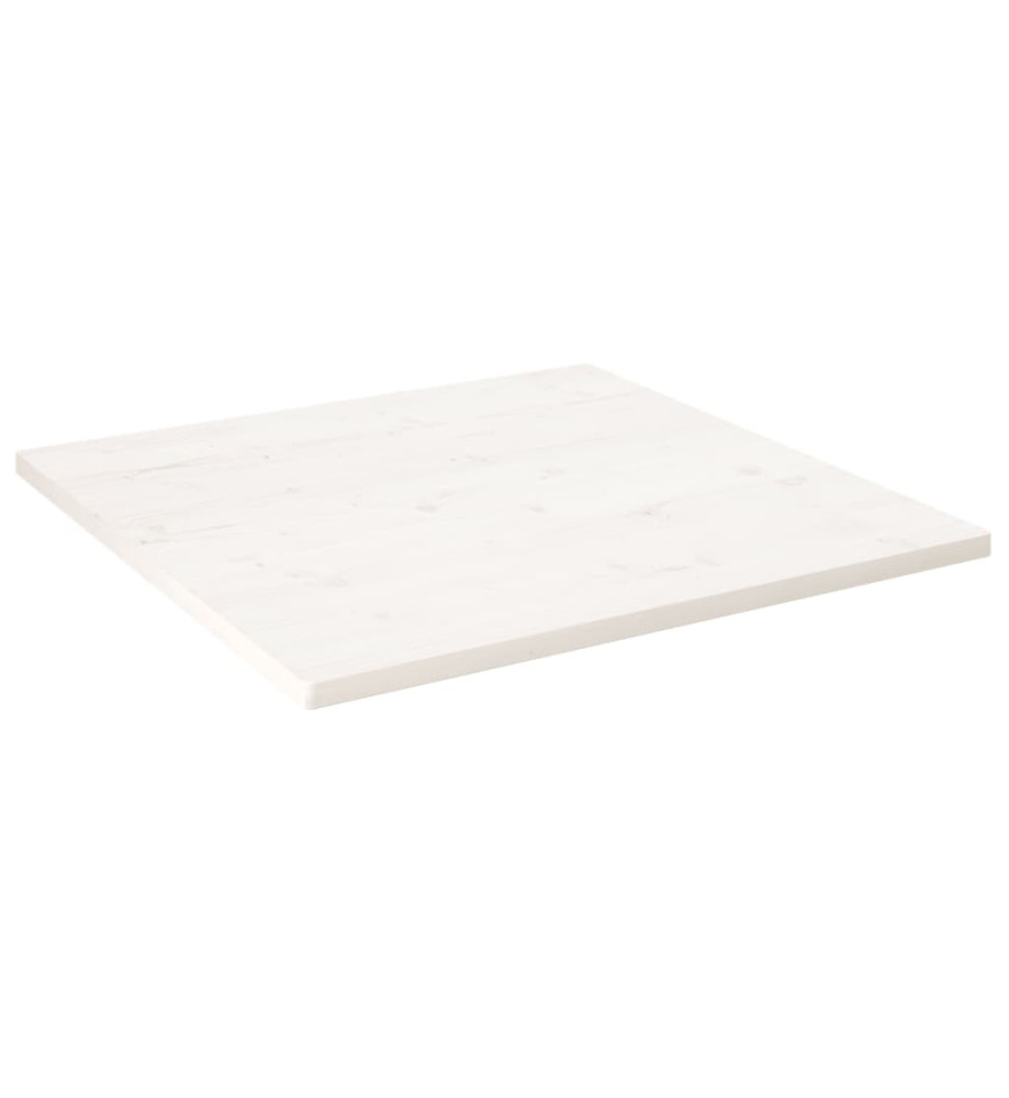 Dessus de table blanc 70x70x2,5 cm bois de pin massif