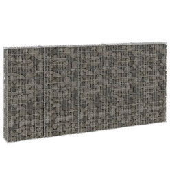 Mur en gabion avec couvercles Acier galvanisé 300x30x150 cm