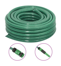 Tuyau d'arrosage avec jeu de raccords vert 0,9" 100 m PVC