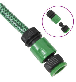 Tuyau d'arrosage avec jeu de raccords vert 0,9" 100 m PVC