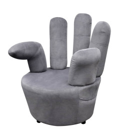 Chaise en forme de main Gris Velours