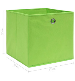 Boîtes de rangement 4 pcs Vert 32x32x32 cm Tissu