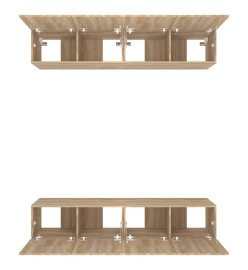 Meubles TV 4 pcs Chêne Sonoma 80x30x30 cm Bois d'ingénierie