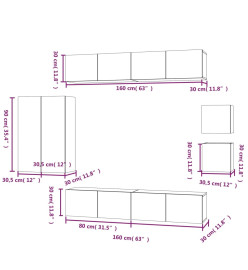 Ensemble de meubles TV 8 pcs Chêne sonoma Bois d'ingénierie