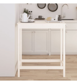 Table de bar blanc 100x50x110 cm bois massif de pin