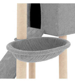 Arbre à chat avec griffoirs en sisal Gris clair 153 cm