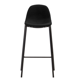 Chaises de bar lot de 6 noir tissu