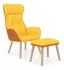 Chaise de relaxation avec repose-pied Jaune moutarde