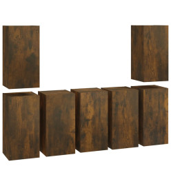 Meubles TV 7 pcs Chêne fumé 30,5x30x60 cm Bois d'ingénierie