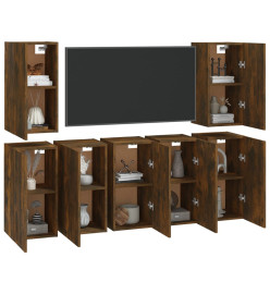 Meubles TV 7 pcs Chêne fumé 30,5x30x60 cm Bois d'ingénierie