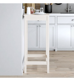 Table de bar blanc 50x50x110 cm bois massif de pin