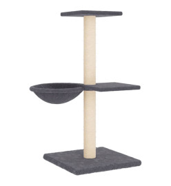 Arbre à chat avec griffoirs en sisal gris foncé 72 cm