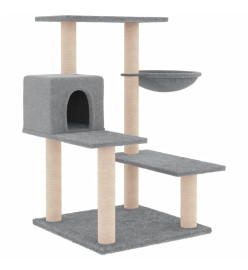 Arbre à chat avec griffoirs en sisal gris clair 82,5 cm