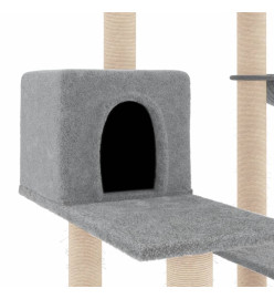 Arbre à chat avec griffoirs en sisal gris clair 82,5 cm