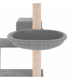 Arbre à chat avec griffoirs en sisal gris clair 82,5 cm