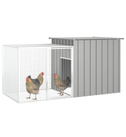 Cage pour poules Gris 200x91x100 cm Acier galvanisé