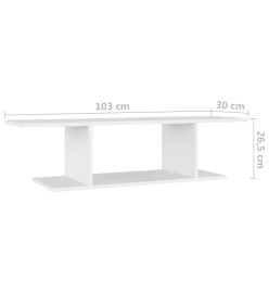 Meuble TV mural Blanc 103x30x26,5 cm