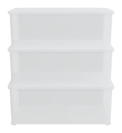 Boîtes de rangement en plastique 3 pcs 10 L empilables