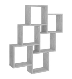 Étagère cube murale Gris béton 78x15x93 cm Aggloméré