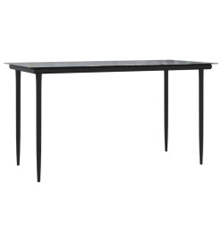 Ensemble à manger de jardin 5pcs gris/noir résine tressée/acier