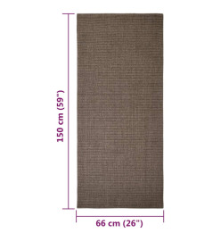 Tapis en sisal pour griffoir marron 66x150 cm